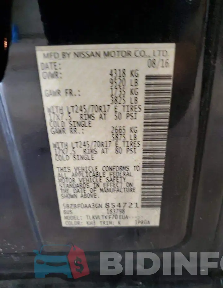 5BZBF0AA3GN854721 Photo# 13