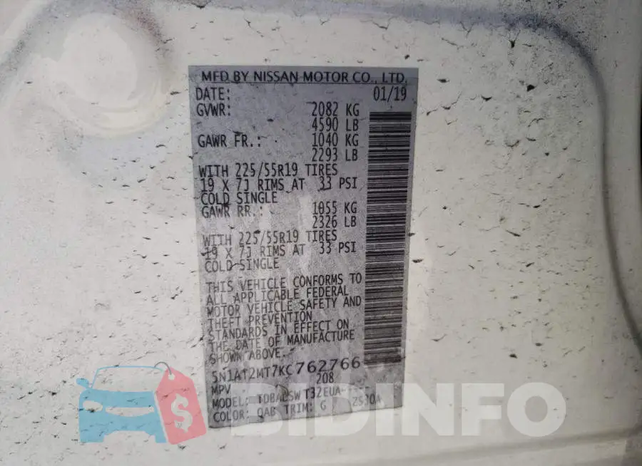 5N1AT2MT7KC762766 Photo# 13