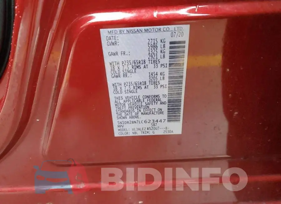 5N1DR2BN7LC623447 Photo# 13