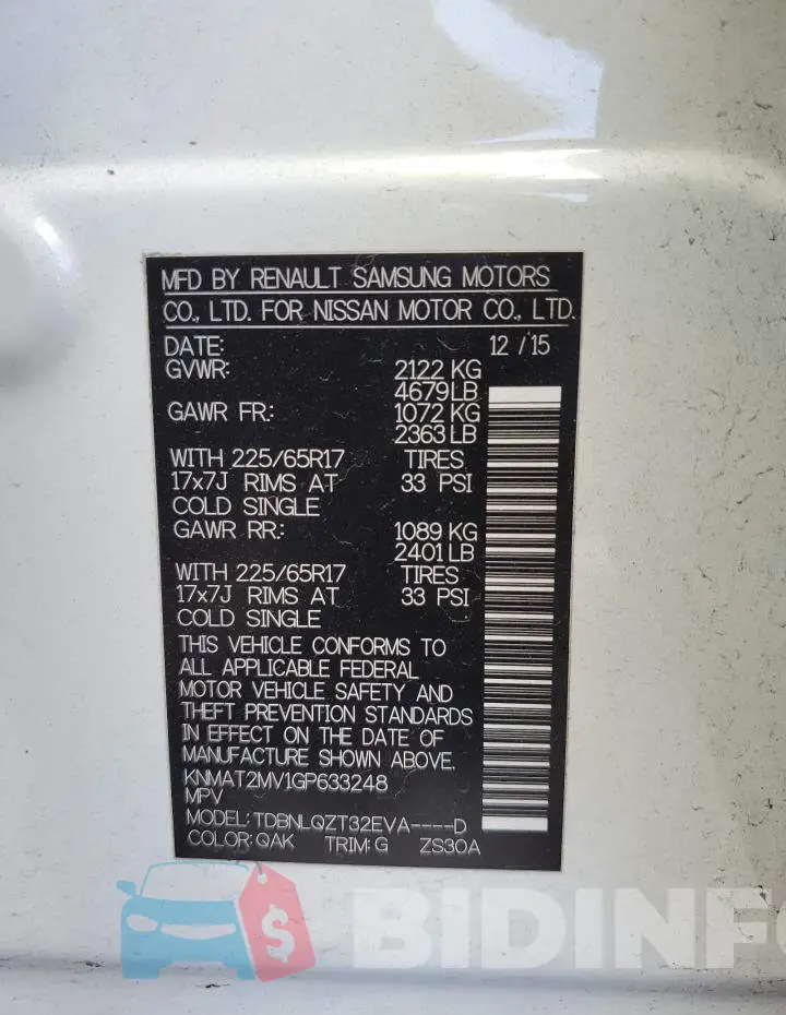 KNMAT2MV1GP633248 Photo# 13