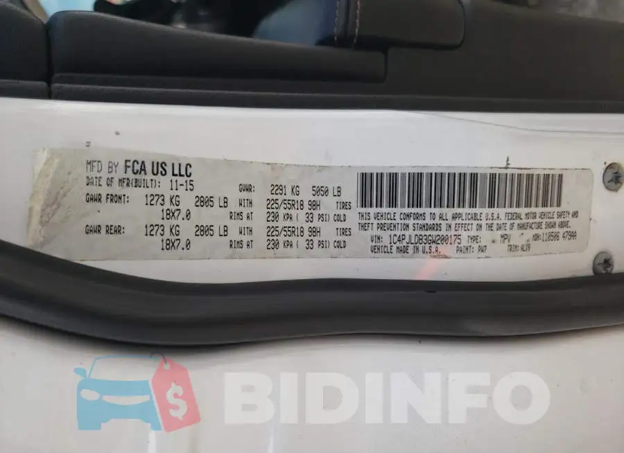 1C4PJLDB3GW200175 Photo# 13
