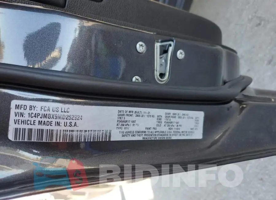 1C4PJMBX9MD252924 Photo# 13