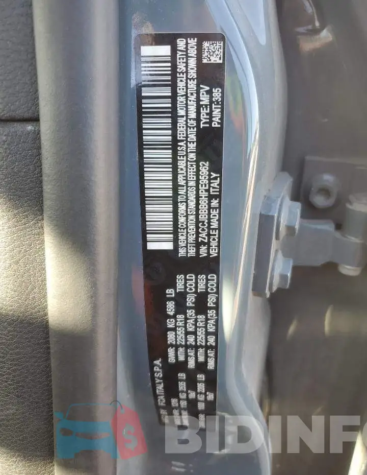 ZACCJBBB6HPE95962 Photo# 13
