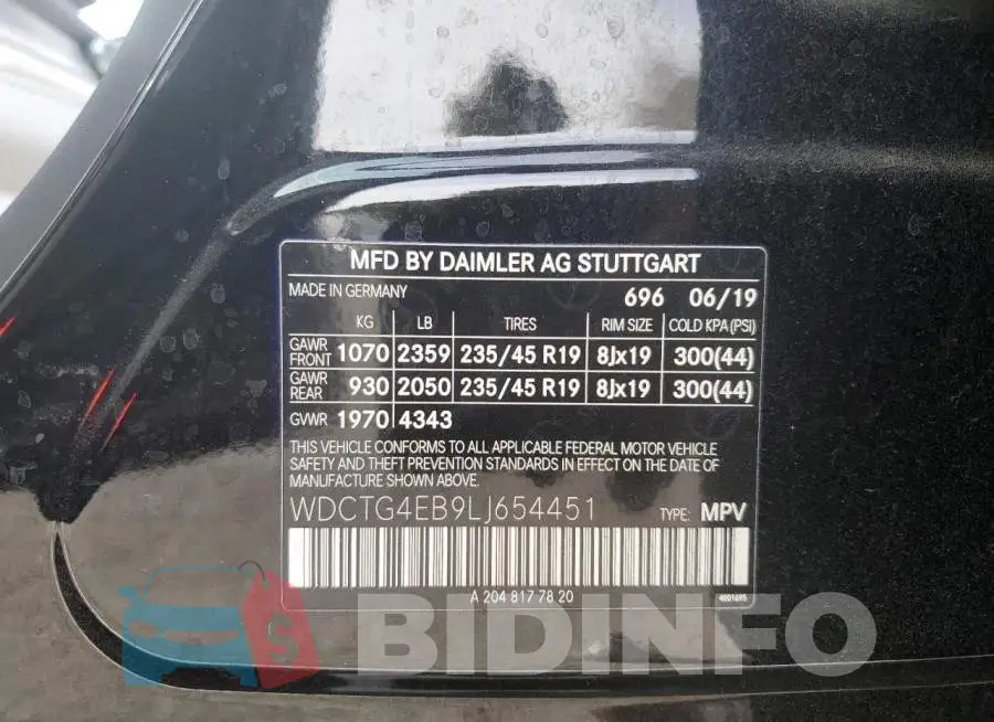 WDCTG4EB9LJ654451 Photo# 13