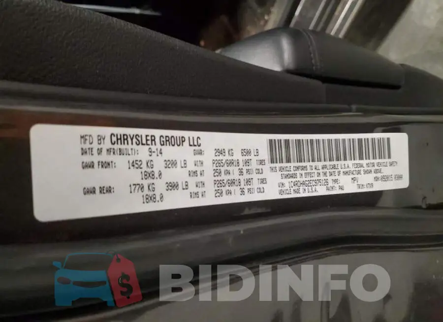 1C4RDHAG2EC975126 Photo# 12