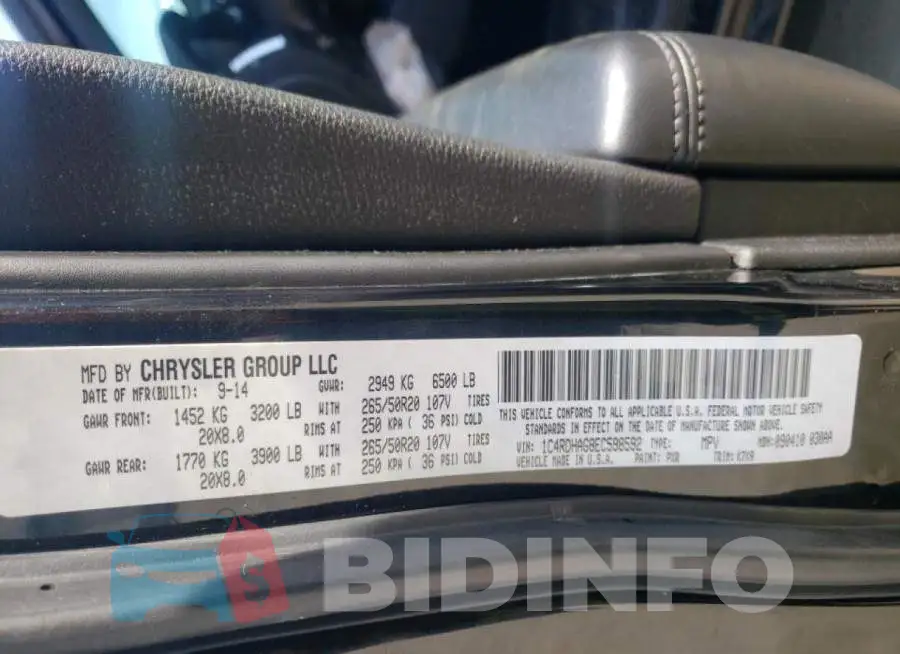 1C4RDHAG8EC598592 Photo# 14