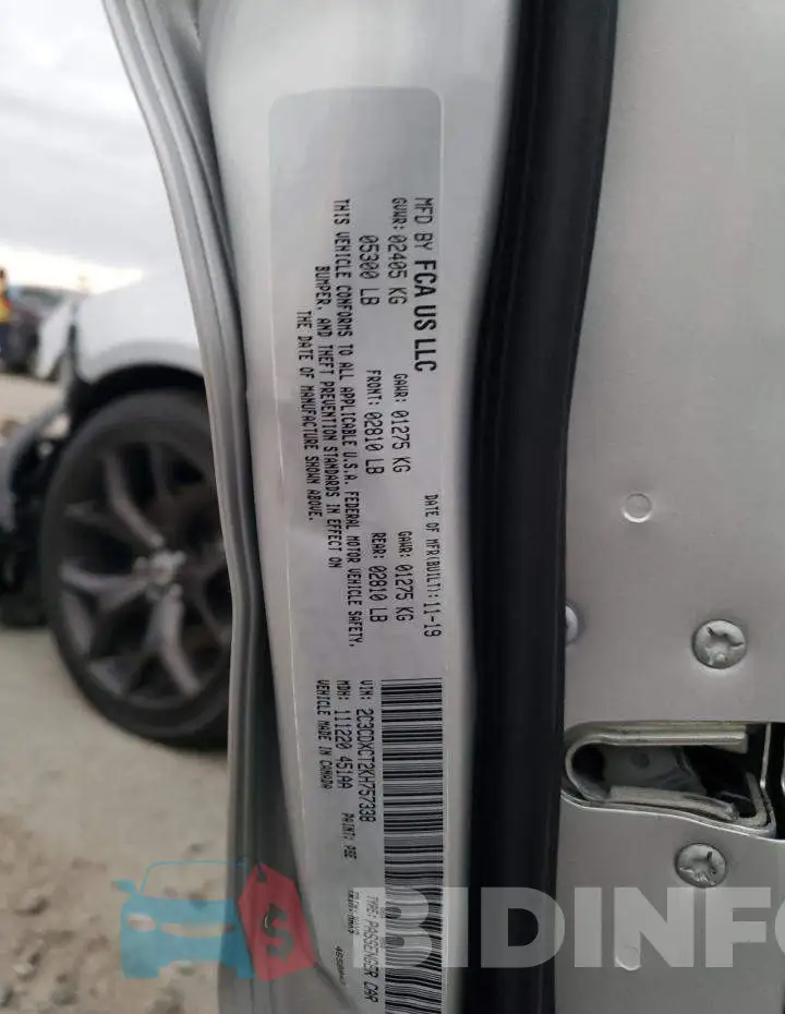 2C3CDXCT2KH757338 Photo# 12