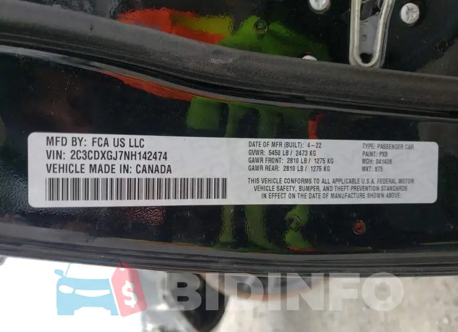 2C3CDXGJ7NH142474 Photo# 12