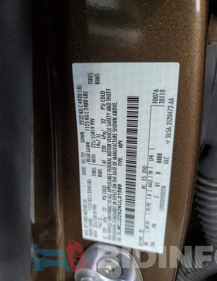 5LMCJ2D92NUL01599 Photo# 13