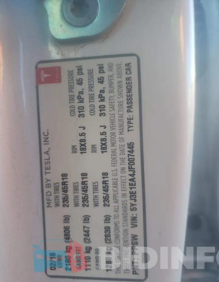 5YJ3E1EA4JF007445 Photo# 12