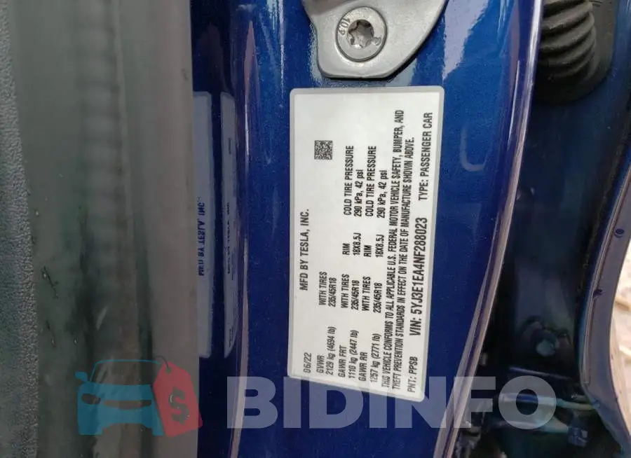 5YJ3E1EA4NF288023 Photo# 13