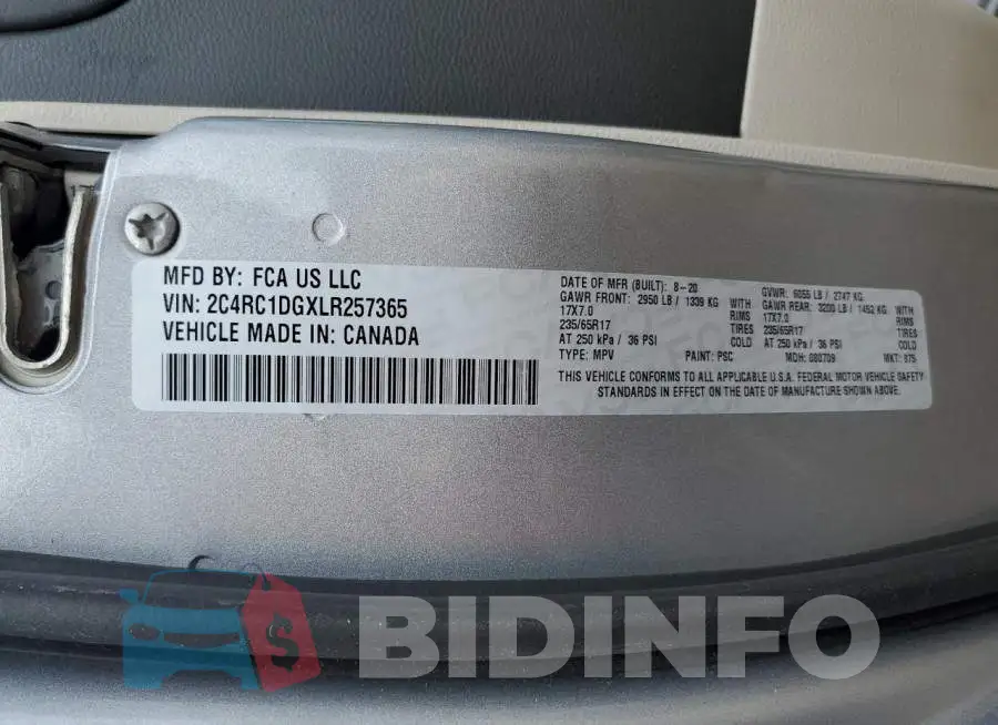 2C4RC1DGXLR257365 Photo# 13