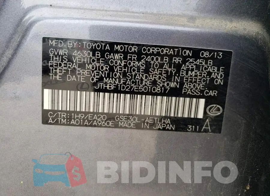 JTHBF1D27E5010817 Photo# 13