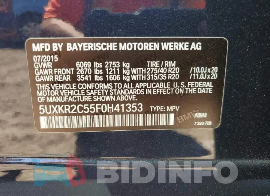 5UXKR2C55F0H41353 Photo# 14