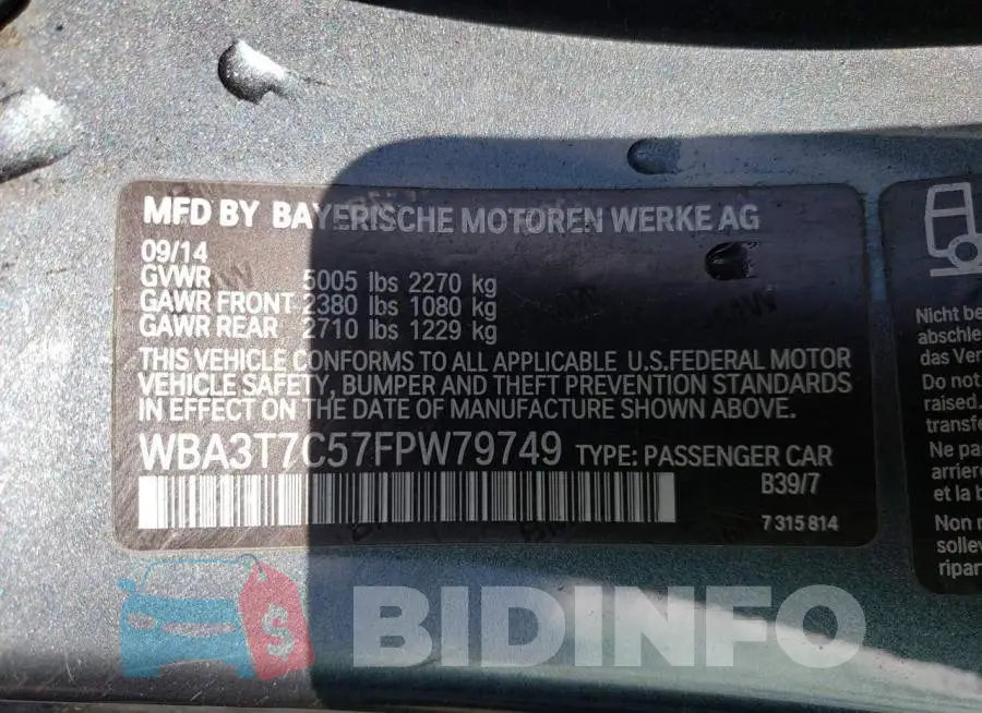 WBA3T7C57FPW79749 Photo# 12