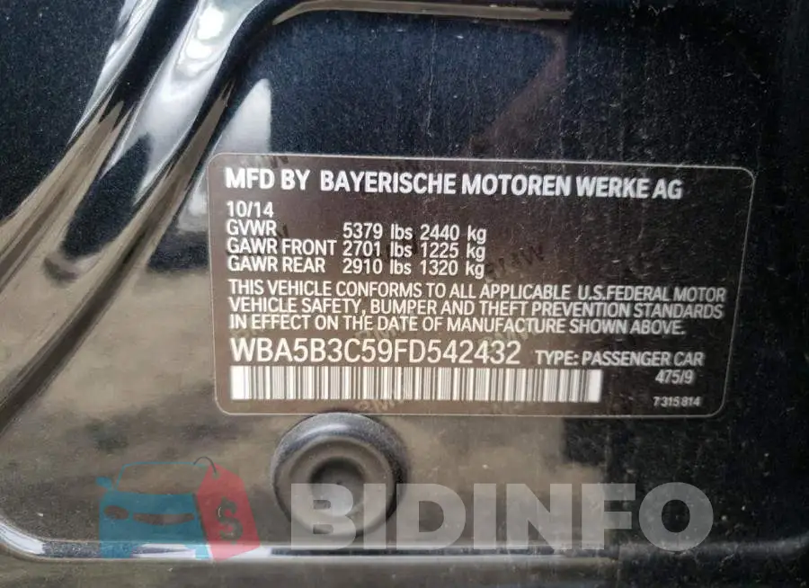 WBA5B3C59FD542432 Photo# 12