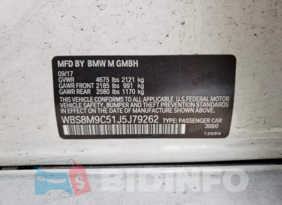 WBS8M9C51J5J79262 Photo# 13
