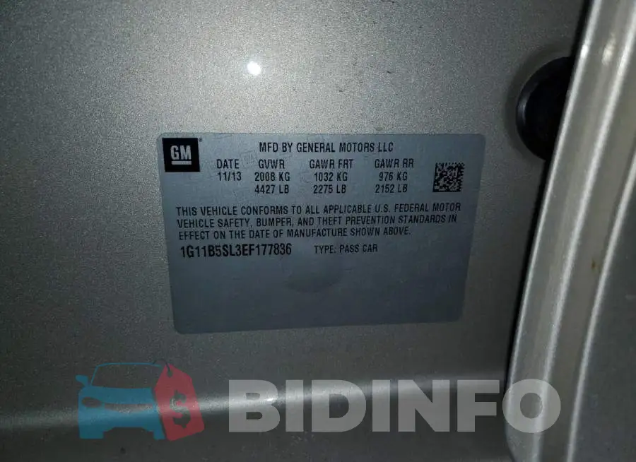 1G11B5SL3EF177836 Photo# 12