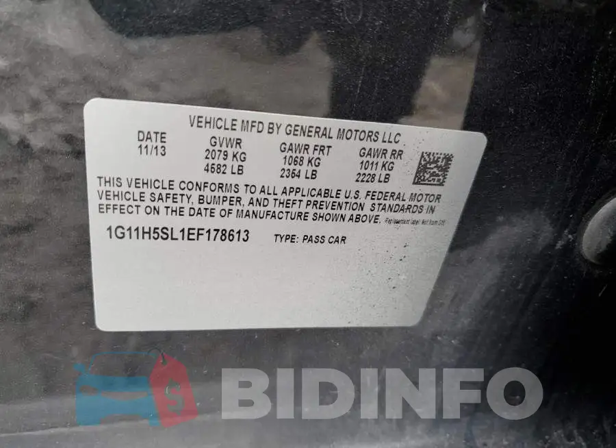 1G11H5SL1EF178613 Photo# 12