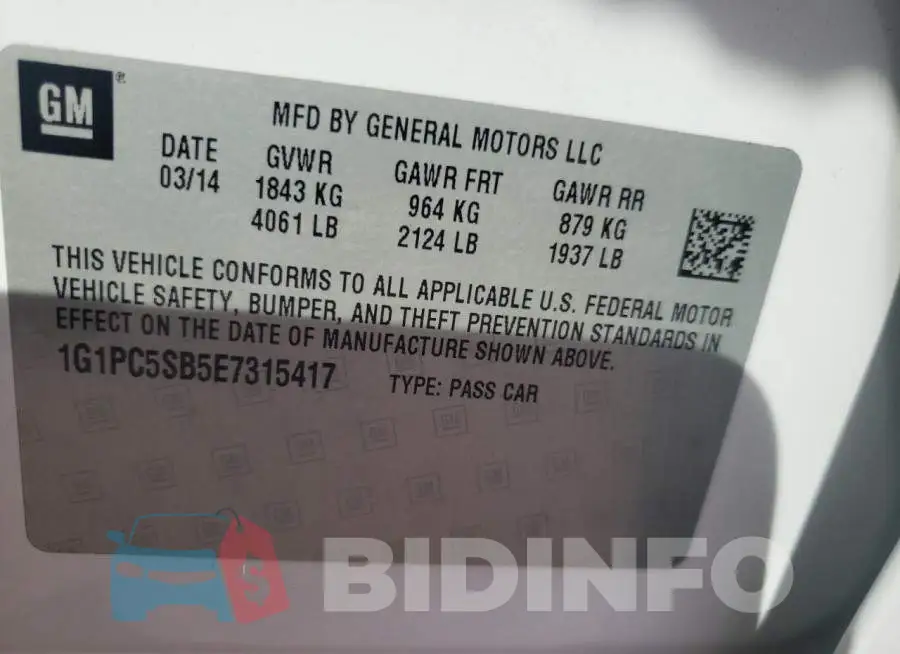 1G1PC5SB5E7315417 Photo# 12