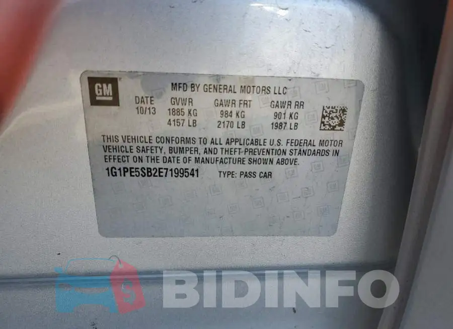 1G1PE5SB2E7199541 Photo# 12