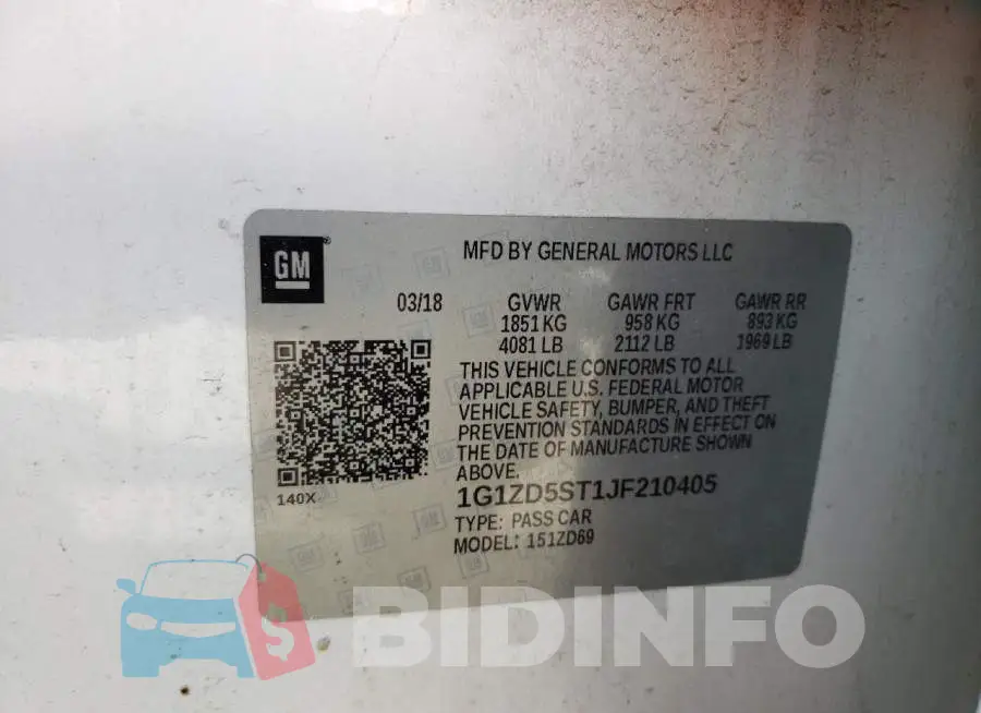 1G1ZD5ST1JF210405 Photo# 12