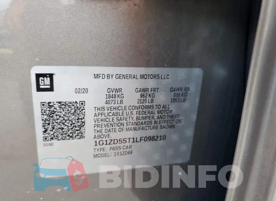 1G1ZD5ST1LF098210 Photo# 12