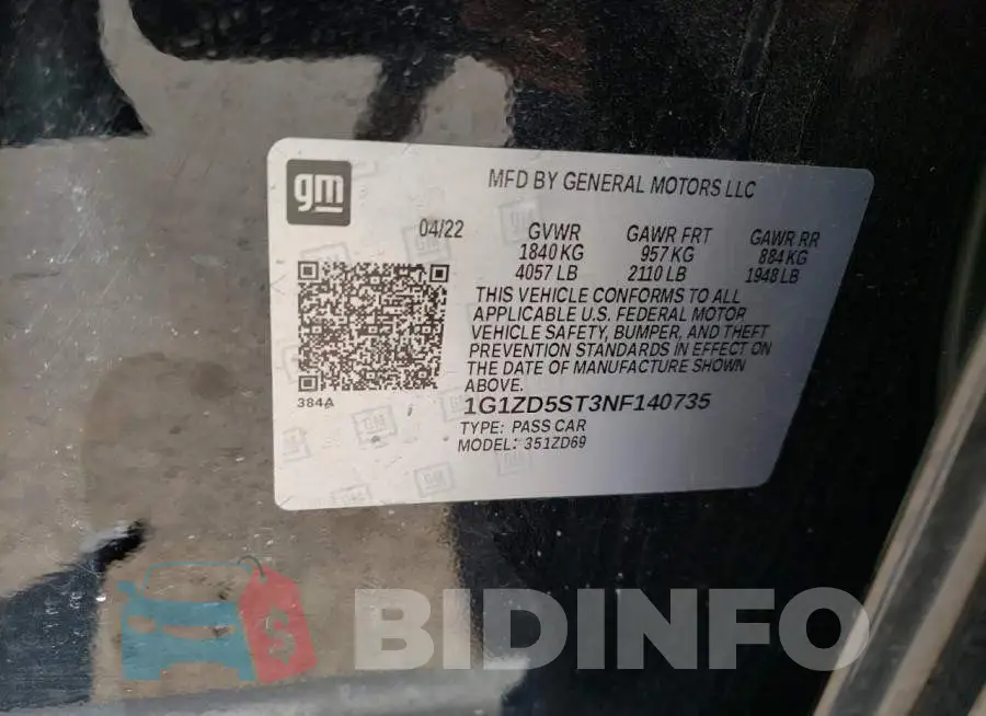1G1ZD5ST3NF140735 Photo# 12