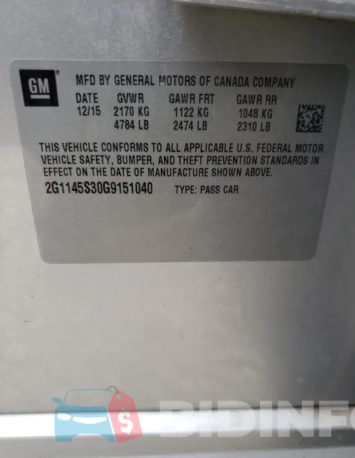 2G1145S30G9151040 Photo# 12