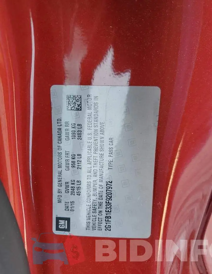 2G1FB1E33F9207972 Photo# 12