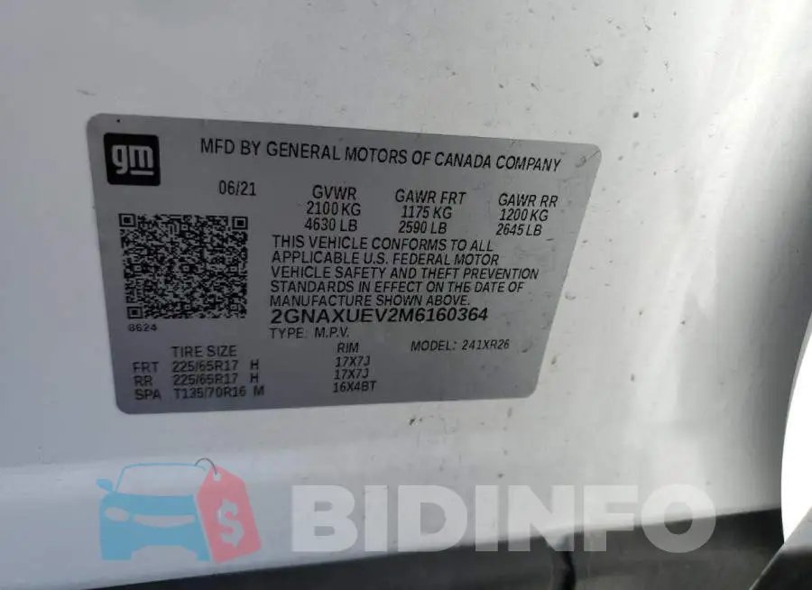 2GNAXUEV2M6160364 Photo# 12