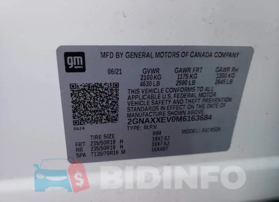 2GNAXXEV0M6163684 Photo# 12