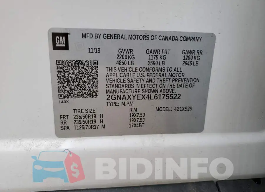 2GNAXYEX4L6175522 Photo# 10