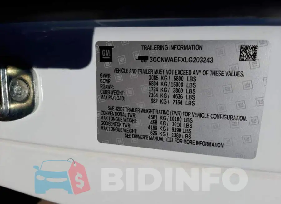 3GCNWAEFXLG203243 Photo# 13