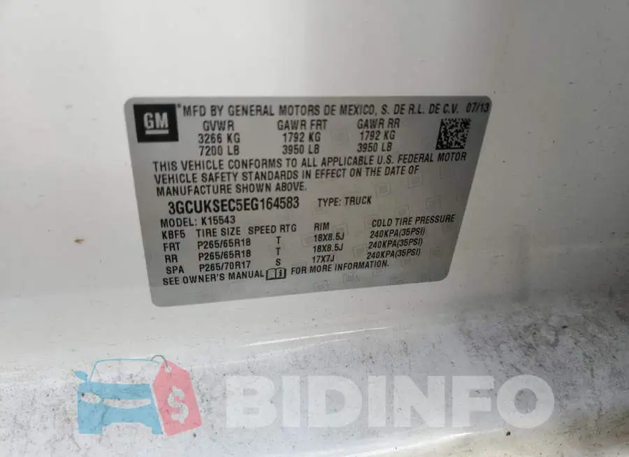 3GCUKSEC5EG164583 Photo# 12