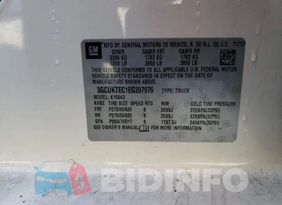 3GCUKTEC1EG297976 Photo# 12