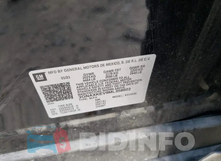 3GNAXKEV9ML358603 Photo# 13