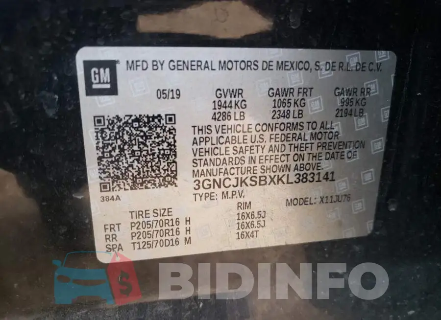 3GNCJKSBXKL383141 Photo# 13