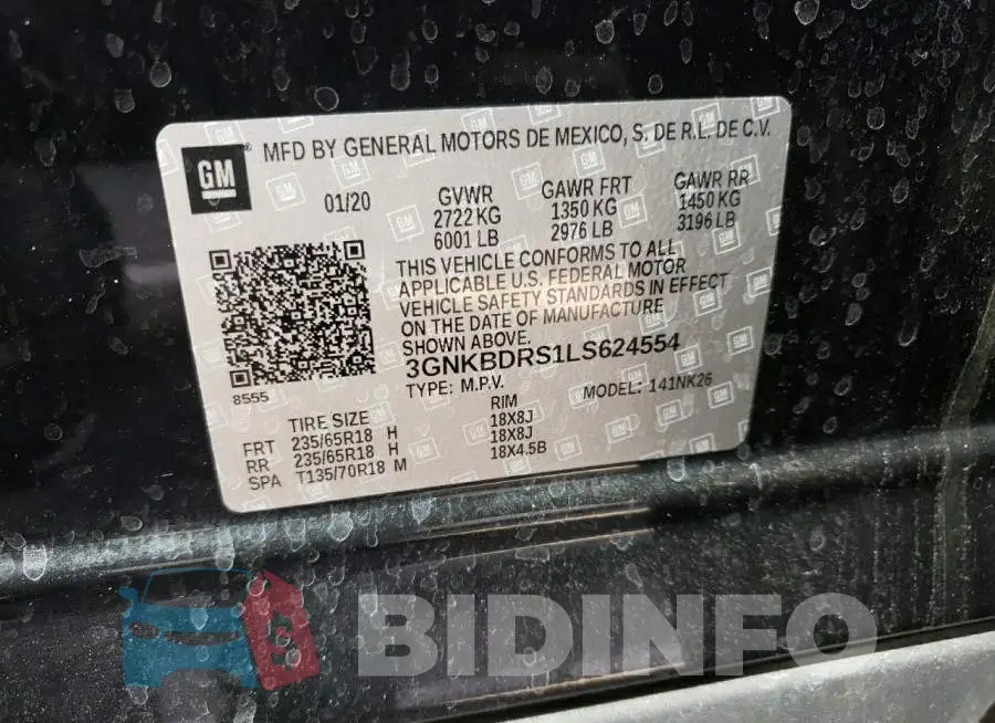 3GNKBDRS1LS624554 Photo# 12