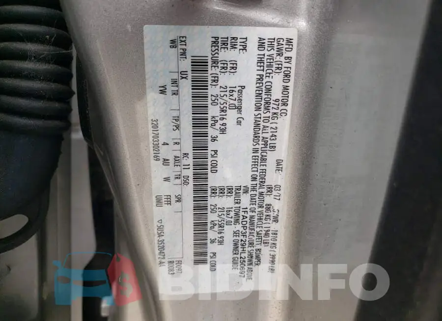 1FADP3F29HL250697 Photo# 12