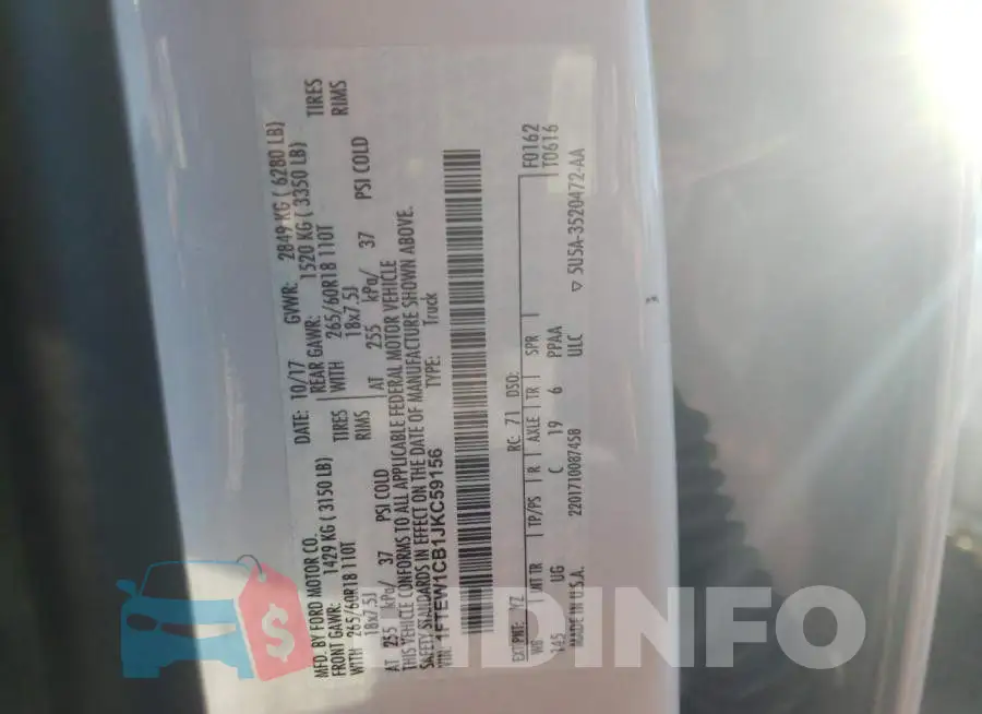 1FTEW1CB1JKC59156 Photo# 10