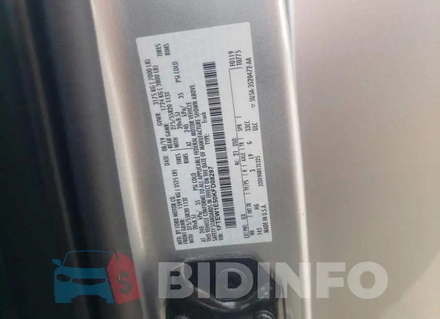 1FTEW1E50KFD08297 Photo# 12