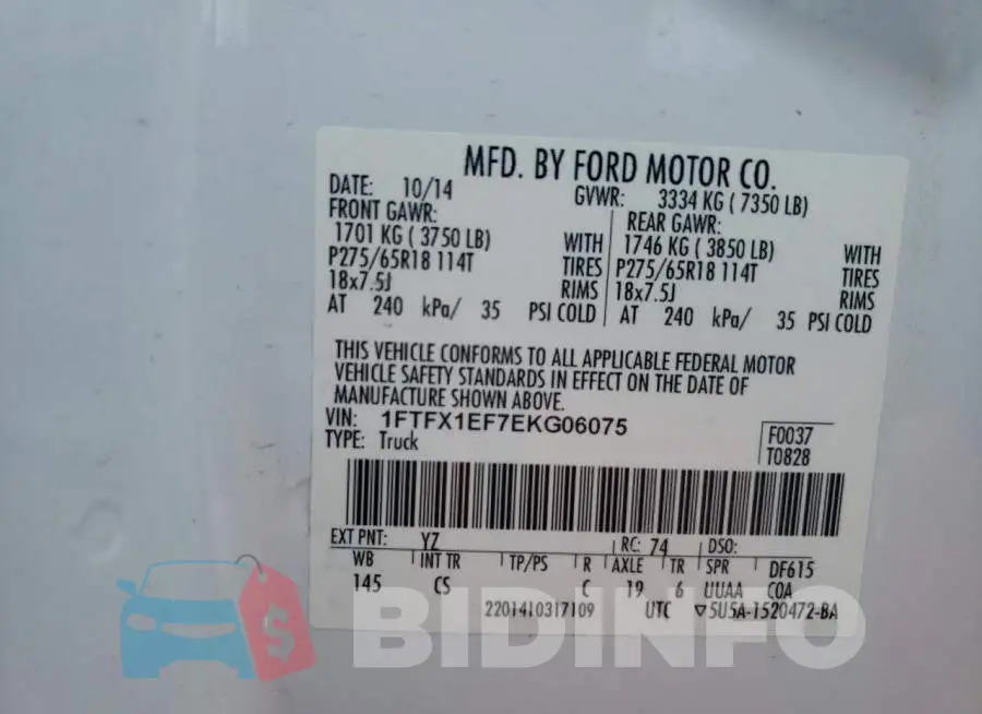 1FTFX1EF7EKG06075 Photo# 12