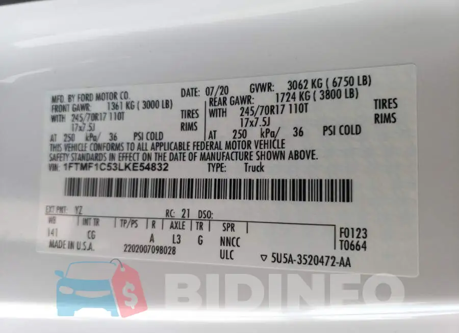 1FTMF1C53LKE54832 Photo# 12