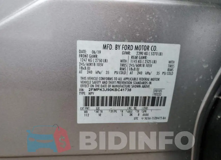 2FMPK3J90KBC41738 Photo# 13