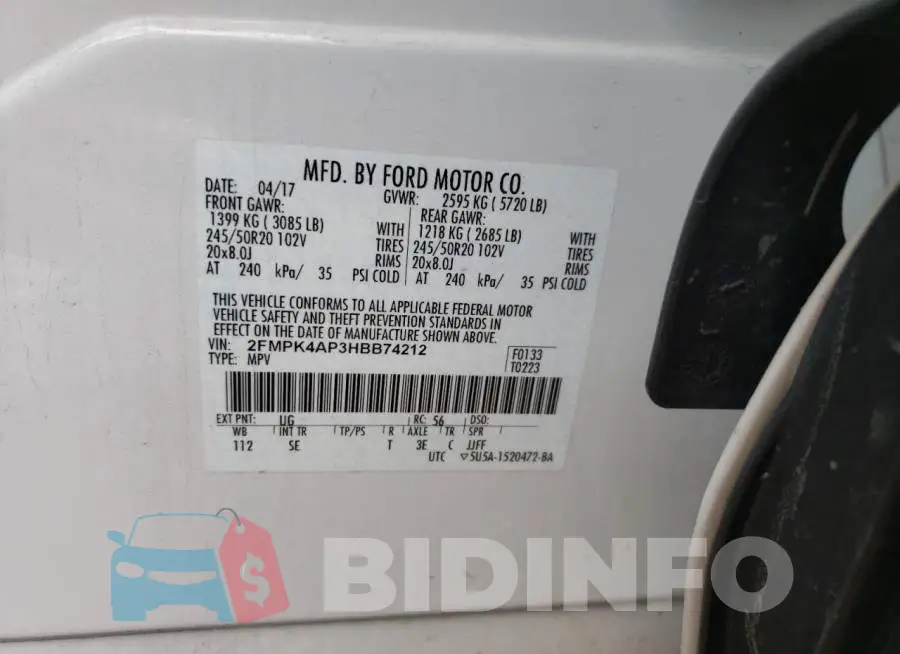 2FMPK4AP3HBB74212 Photo# 12