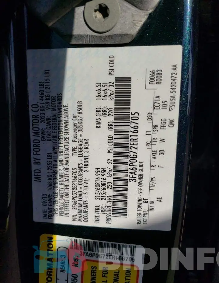 3FA6P0G72ER166705 Photo# 12
