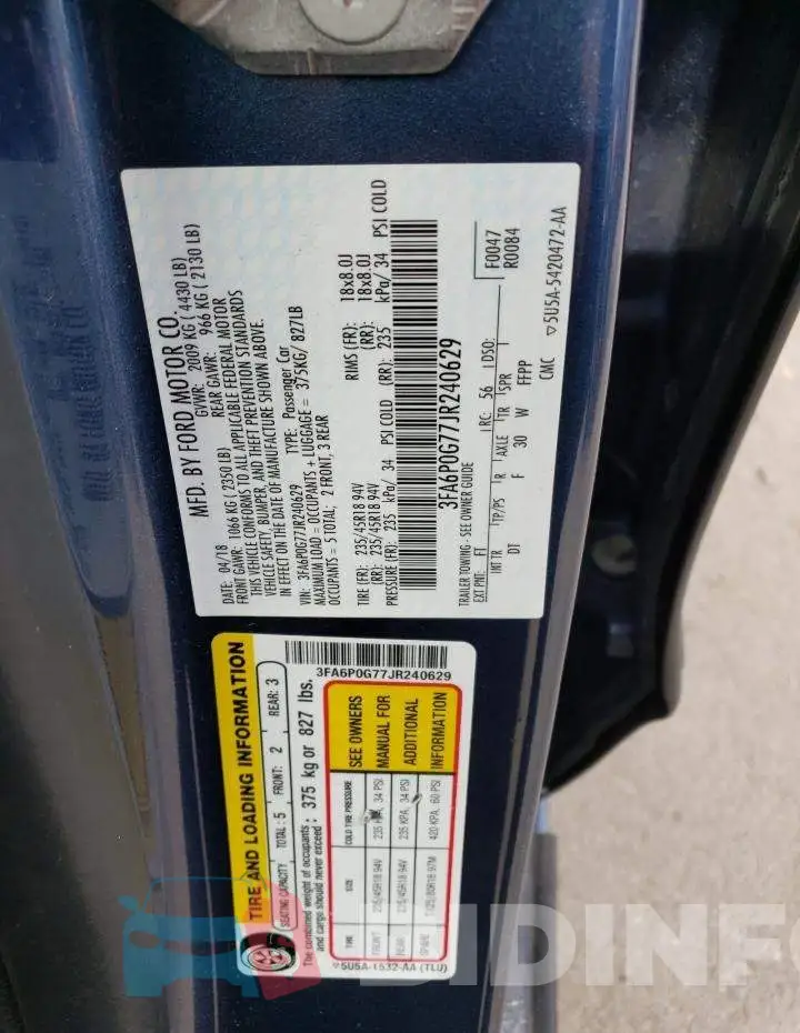 3FA6P0G77JR240629 Photo# 12