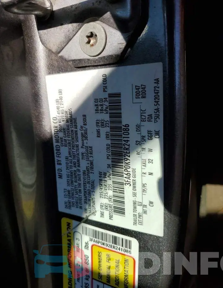 3FA6P0K92ER241086 Photo# 12