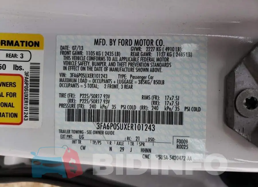 3FA6P0SUXER101243 Photo# 12